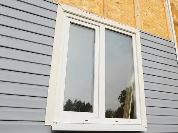 Siding installation on home
